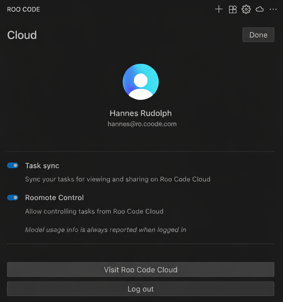Access dashboard from Roo Code plugin