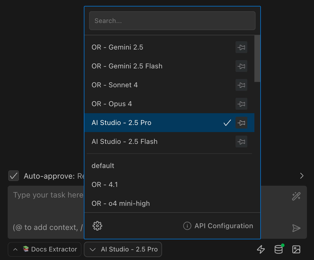 API Configuration Selector Redesign